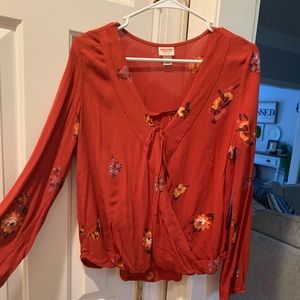 Orange long sleeve shirt